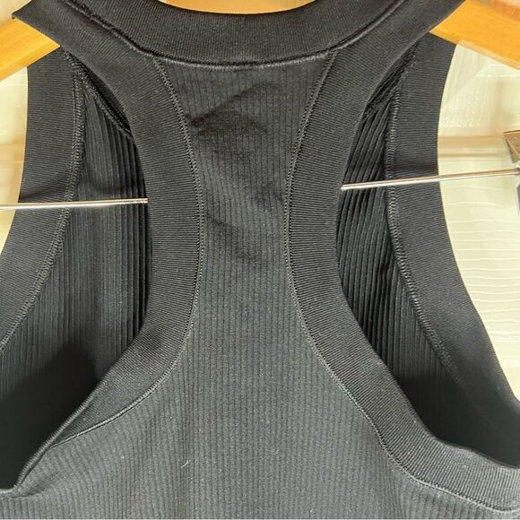Athleta Cropped XS Tank Black Basic Ribbed‎ Brand New Supportive - Picture 4 of 5